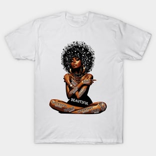 Black Woman Strong Bold Smart Successful Unique and Talent Enough T-Shirt